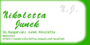 nikoletta junek business card
